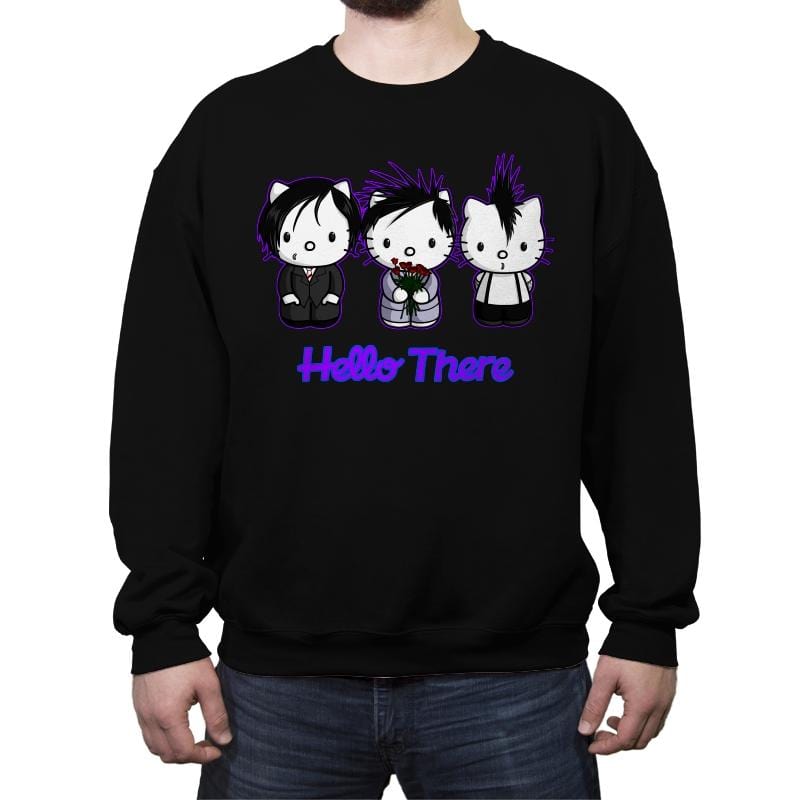 Emo Kitties - Crew Neck Sweatshirt Crew Neck Sweatshirt RIPT Apparel Small / Black