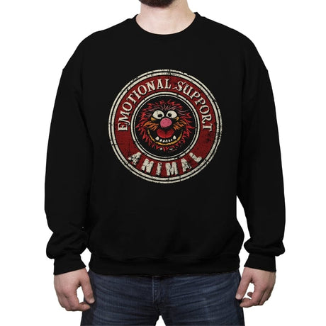 Emotional Support Animal - Crew Neck Sweatshirt Crew Neck Sweatshirt RIPT Apparel Small / Black