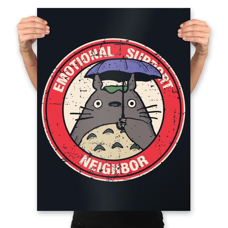 Emotional Support Neighbor - Prints Posters RIPT Apparel 18x24 / Black