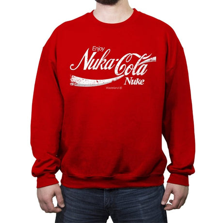 Enjoy Nuka Cola - Crew Neck Sweatshirt Crew Neck Sweatshirt RIPT Apparel Small / Red