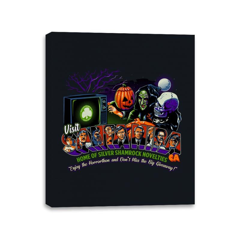 Enjoy the Horrorthon! - Canvas Wraps Canvas Wraps RIPT Apparel 11x14 / Black