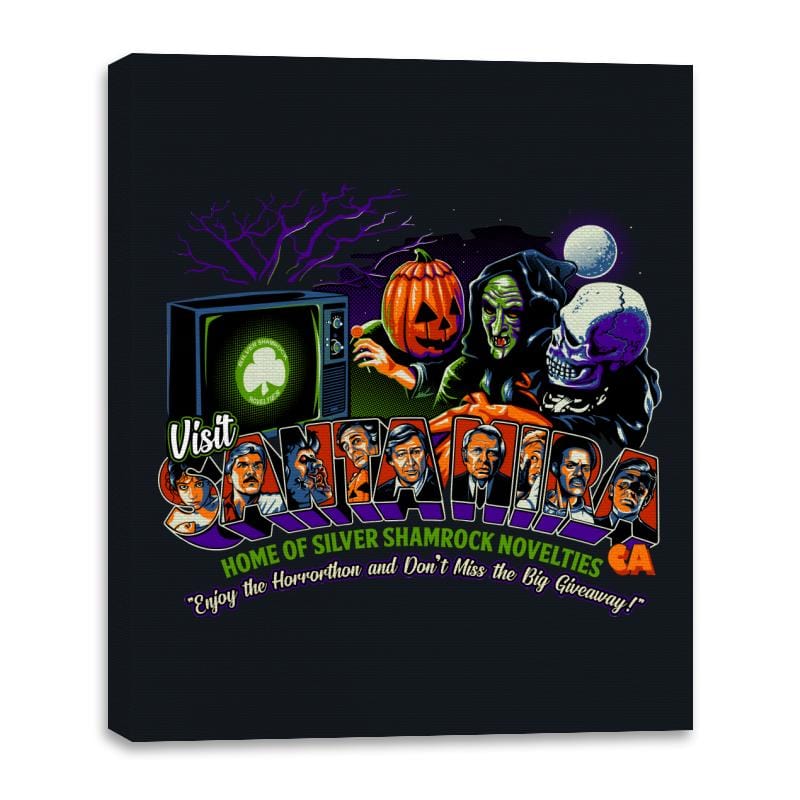 Enjoy the Horrorthon! - Canvas Wraps Canvas Wraps RIPT Apparel 16x20 / Black