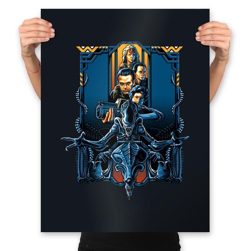 Enter the Aliens - Prints Posters RIPT Apparel 18x24 / Black