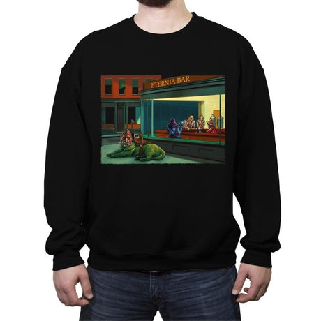 Eternia Bar - Crew Neck Sweatshirt Crew Neck Sweatshirt RIPT Apparel Small / Black