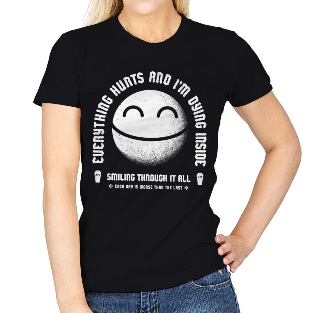 Everything Hurts - Womens T-Shirts RIPT Apparel Small / Black