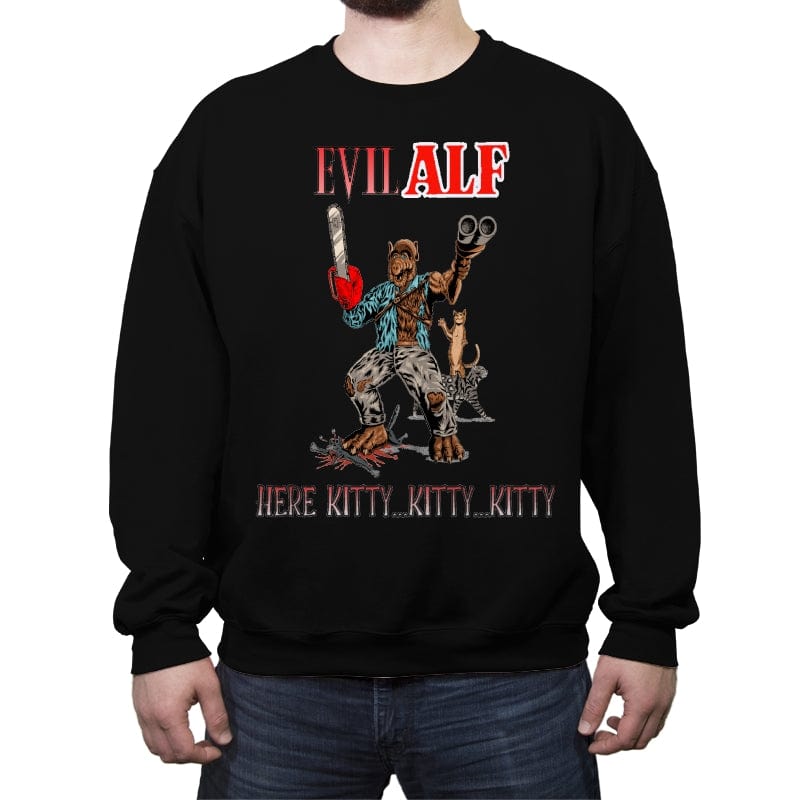 Evil Alf - Crew Neck Sweatshirt Crew Neck Sweatshirt RIPT Apparel Small / Black