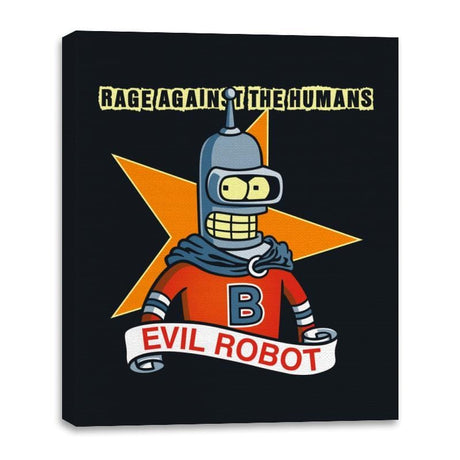 Evil Robot - Canvas Wraps Canvas Wraps RIPT Apparel 16x20 / Black