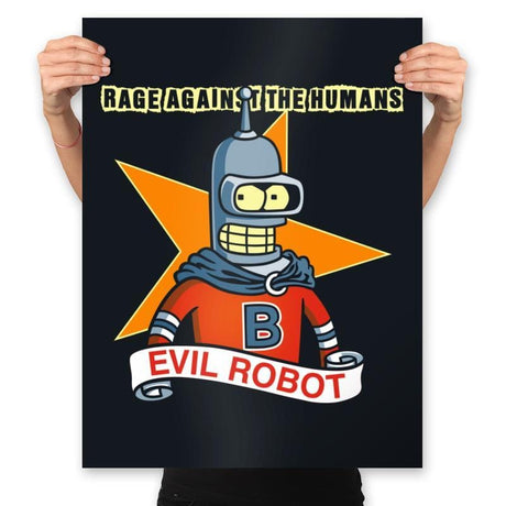 Evil Robot - Prints Posters RIPT Apparel 18x24 / Black