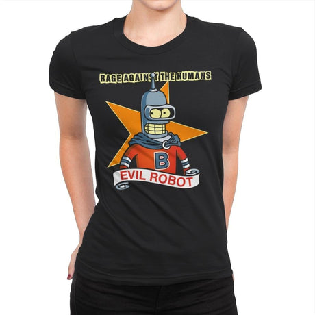 Evil Robot - Womens Premium T-Shirts RIPT Apparel Small / Black