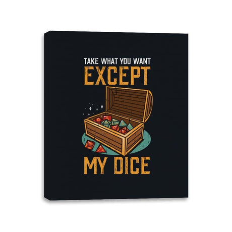 Except My Dice - Canvas Wraps Canvas Wraps RIPT Apparel 11x14 / Black