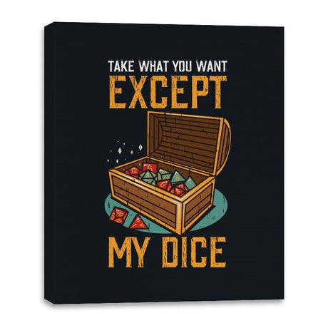 Except My Dice - Canvas Wraps Canvas Wraps RIPT Apparel 16x20 / Black