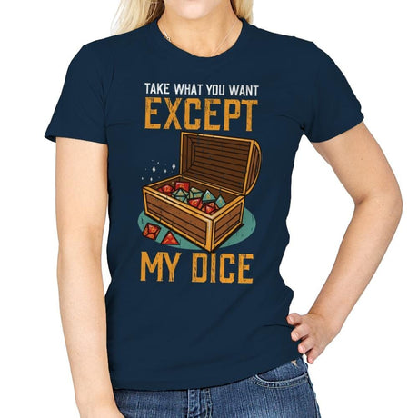 Except My Dice - Womens T-Shirts RIPT Apparel Small / Navy