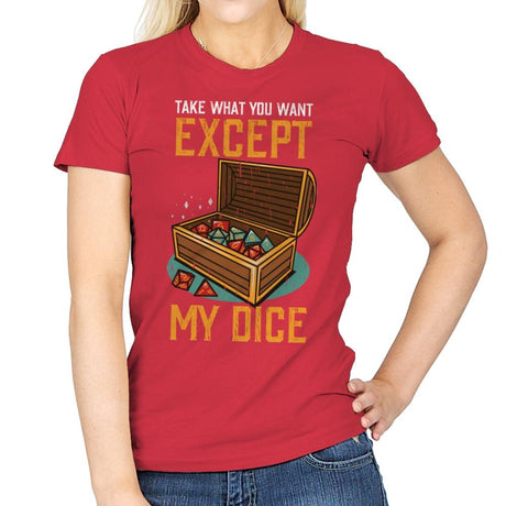 Except My Dice - Womens T-Shirts RIPT Apparel Small / Red