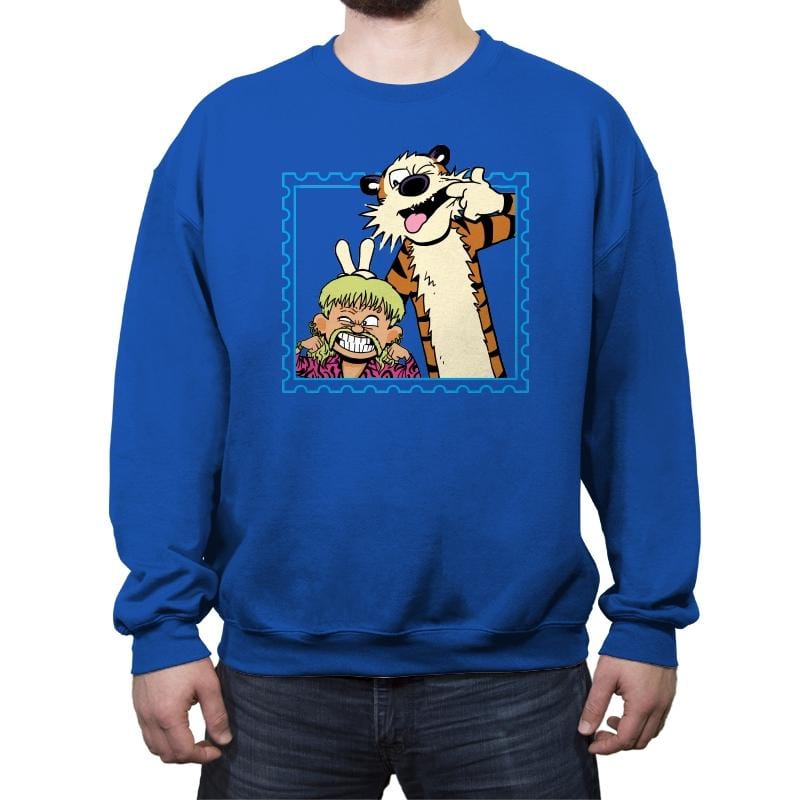 Exotic Joe and Tiger - Crew Neck Sweatshirt Crew Neck Sweatshirt RIPT Apparel Small / Royal