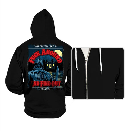 'F' Around at Crystal Lake - Hoodies Hoodies RIPT Apparel Small / Black