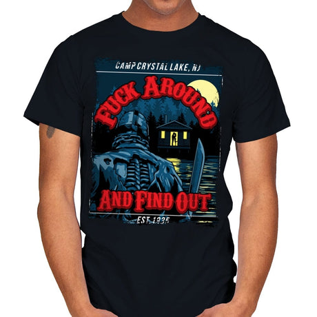 'F' Around at Crystal Lake - Mens T-Shirts RIPT Apparel Small / Black