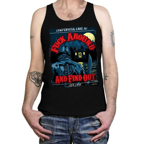 'F' Around at Crystal Lake - Tanktop Tanktop RIPT Apparel X-Small / Black