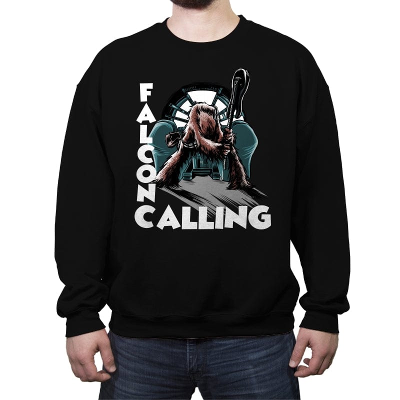 Falcon Calling - Crew Neck Sweatshirt Crew Neck Sweatshirt RIPT Apparel Small / Black