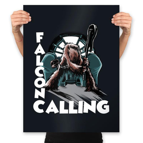 Falcon Calling - Prints Posters RIPT Apparel 18x24 / Black