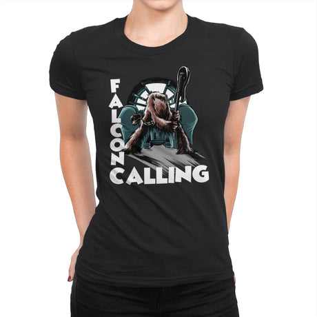 Falcon Calling - Womens Premium T-Shirts RIPT Apparel Small / Black