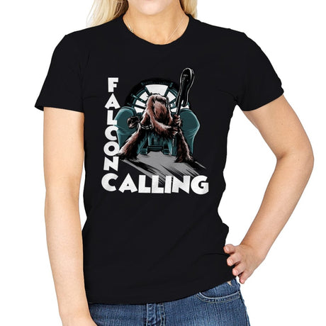 Falcon Calling - Womens T-Shirts RIPT Apparel Small / Black