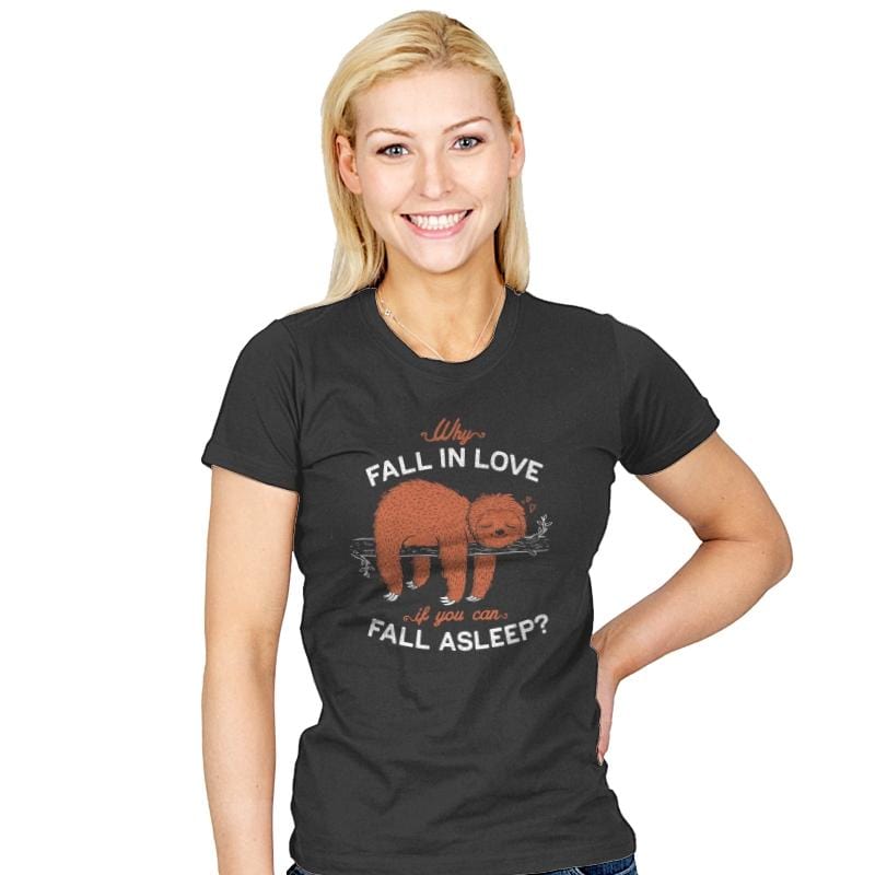 Fall Asleep - Womens T-Shirts RIPT Apparel Small / Charcoal