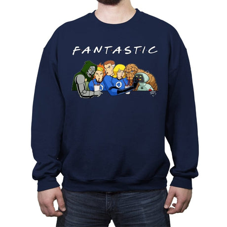 Fantastic Friends - Crew Neck Sweatshirt Crew Neck Sweatshirt RIPT Apparel Small / Navy