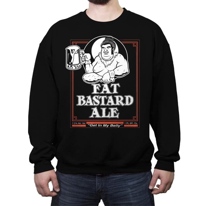 Fat Bastard Ale - Crew Neck Sweatshirt Crew Neck Sweatshirt RIPT Apparel Small / Black