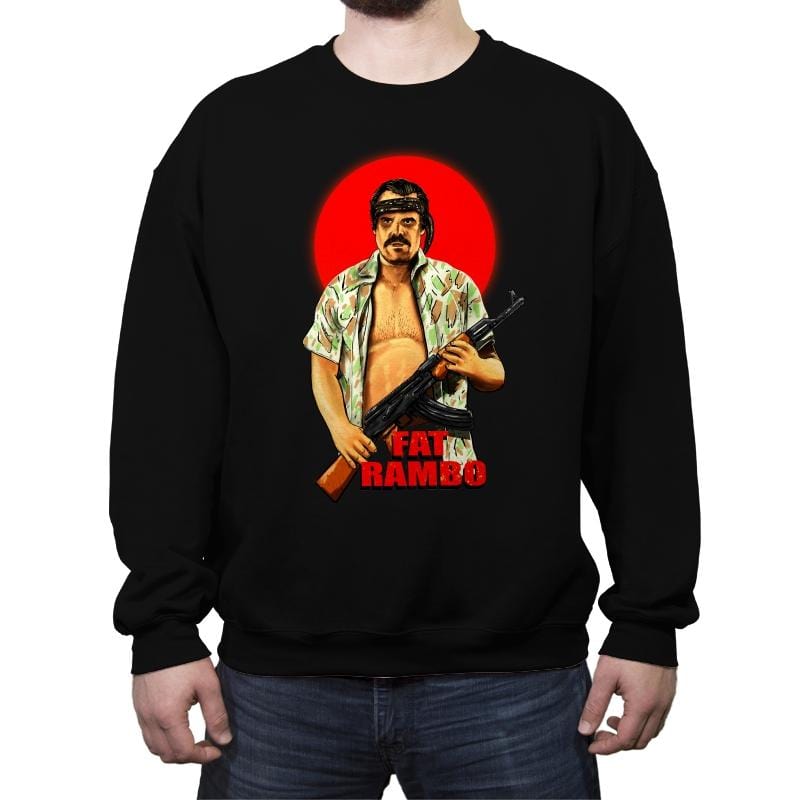 Fat Rambo - Crew Neck Sweatshirt Crew Neck Sweatshirt RIPT Apparel Small / Black