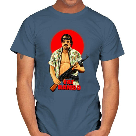 Fat Rambo - Mens T-Shirts RIPT Apparel Small / Indigo Blue