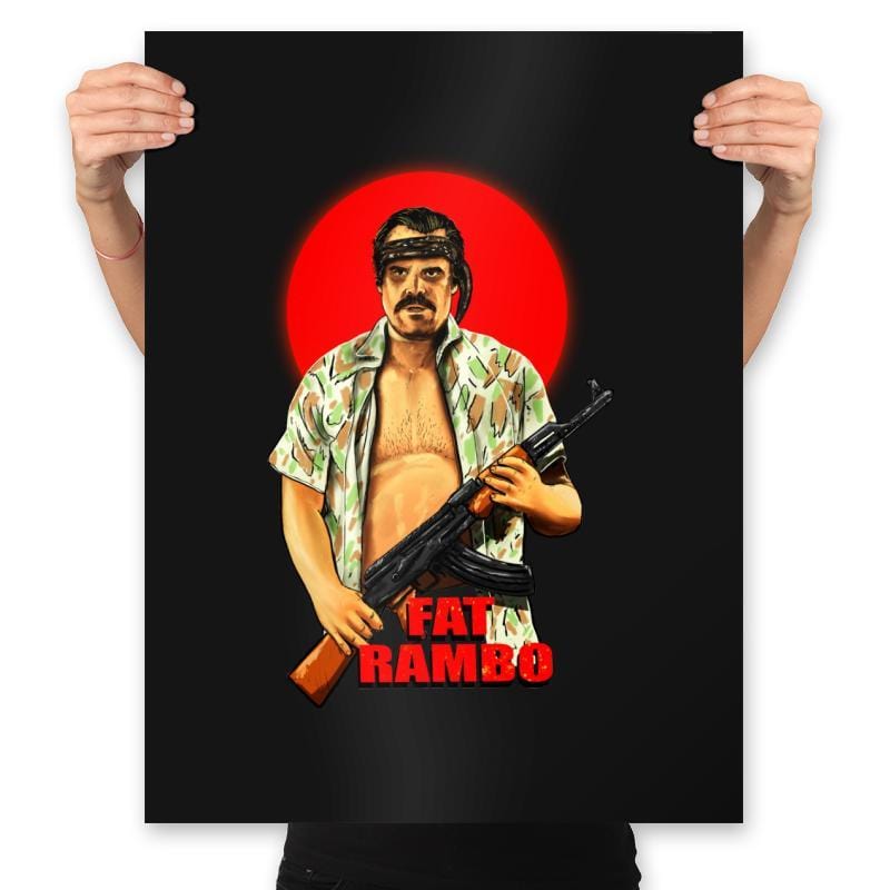 Fat Rambo - Prints Posters RIPT Apparel 18x24 / Black