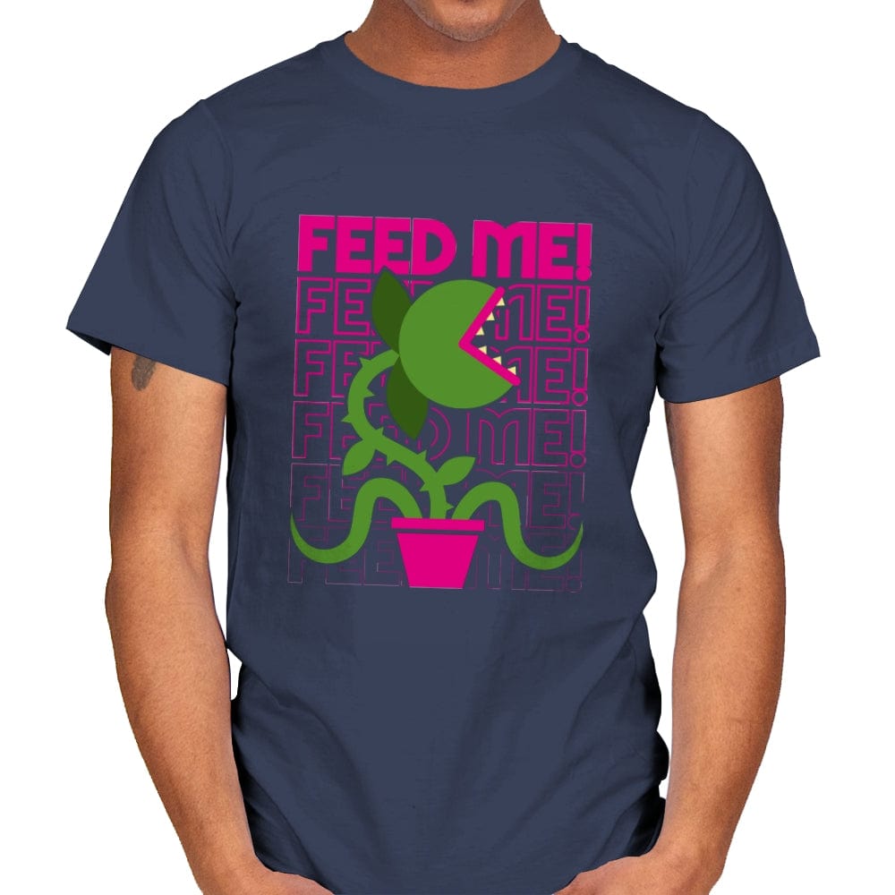 Feed Me! - 80s Movies Minimal Design - Mens T-Shirts RIPT Apparel Small / Navy