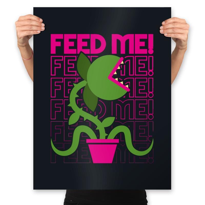 Feed Me! - 80s Movies Minimal Design - Prints Posters RIPT Apparel 18x24 / Black