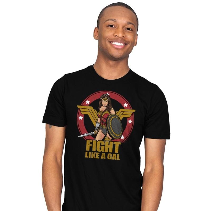 Fight like a Gal - Mens T-Shirts RIPT Apparel Small / Black