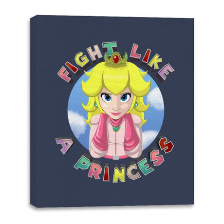 Fight like a Princess - Canvas Wraps Canvas Wraps RIPT Apparel 16x20 / Navy