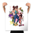 Fighting Girls - Prints Posters RIPT Apparel 18x24 / White