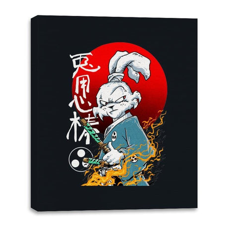 Fighting Rabbit - Canvas Wraps Canvas Wraps RIPT Apparel 16x20 / Black