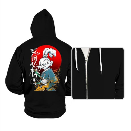 Fighting Rabbit - Hoodies Hoodies RIPT Apparel Small / Black