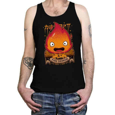 Fire Demon - Tanktop Tanktop RIPT Apparel X-Small / Black