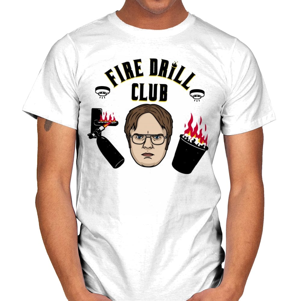 Fire Drill Club! - Mens T-Shirts RIPT Apparel Small / White