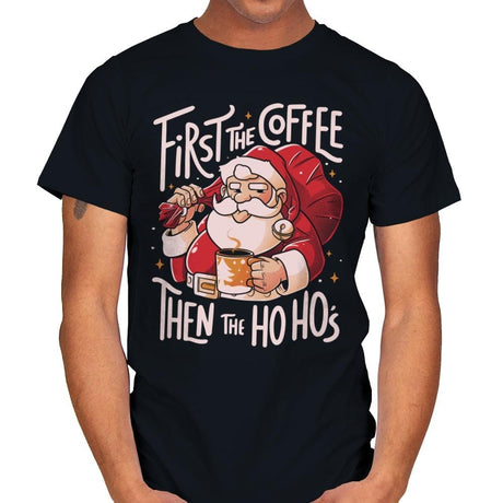 First the Coffee - Mens T-Shirts RIPT Apparel Small / Black