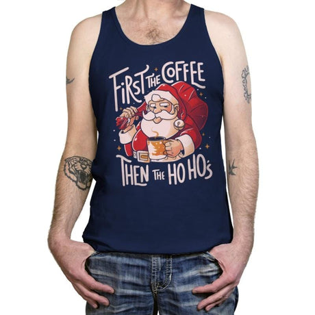 First the Coffee - Tanktop Tanktop RIPT Apparel X-Small / Navy