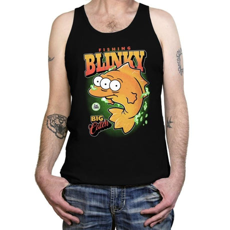 Fishing Blinky - Tanktop Tanktop RIPT Apparel X-Small / Black