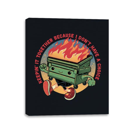 Flaming Dumpster - Canvas Wraps Canvas Wraps RIPT Apparel 11x14 / Black