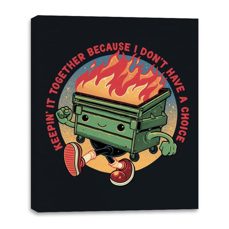 Flaming Dumpster - Canvas Wraps Canvas Wraps RIPT Apparel 16x20 / Black