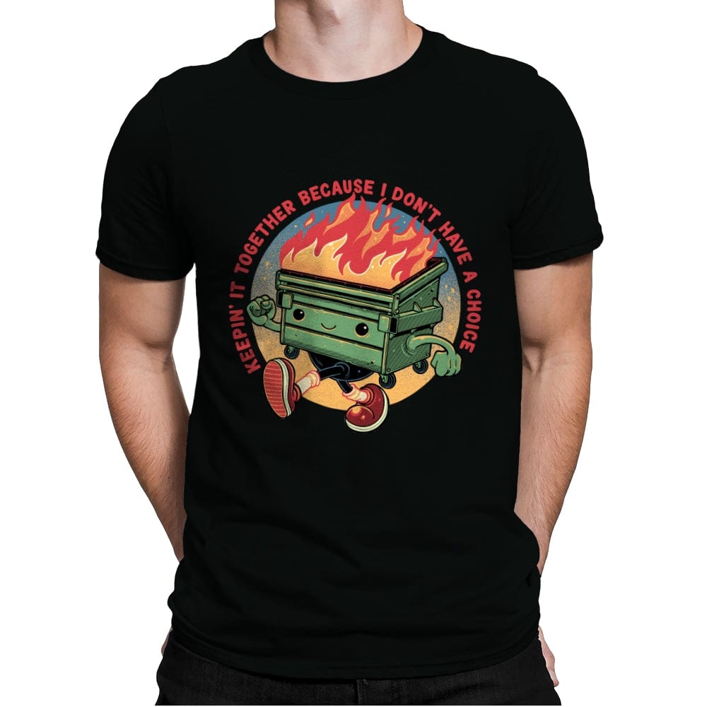 Flaming Dumpster - Mens Premium T-Shirts RIPT Apparel Small / Black