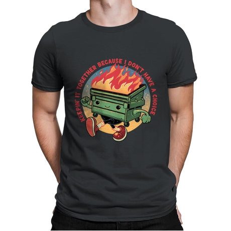 Flaming Dumpster - Mens Premium T-Shirts RIPT Apparel Small / Heavy Metal