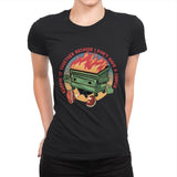 Flaming Dumpster - Womens Premium T-Shirts RIPT Apparel Small / Black