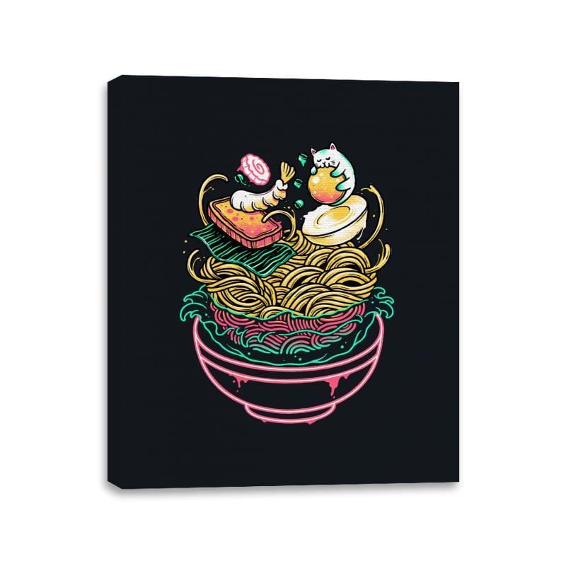 Floating Ramen - Canvas Wraps Canvas Wraps RIPT Apparel 11x14 / Black