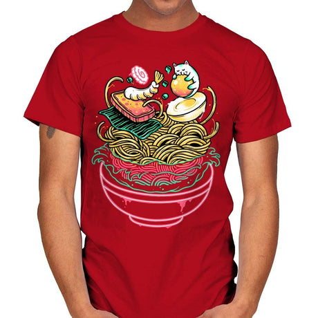 Floating Ramen - Mens T-Shirts RIPT Apparel Small / Red